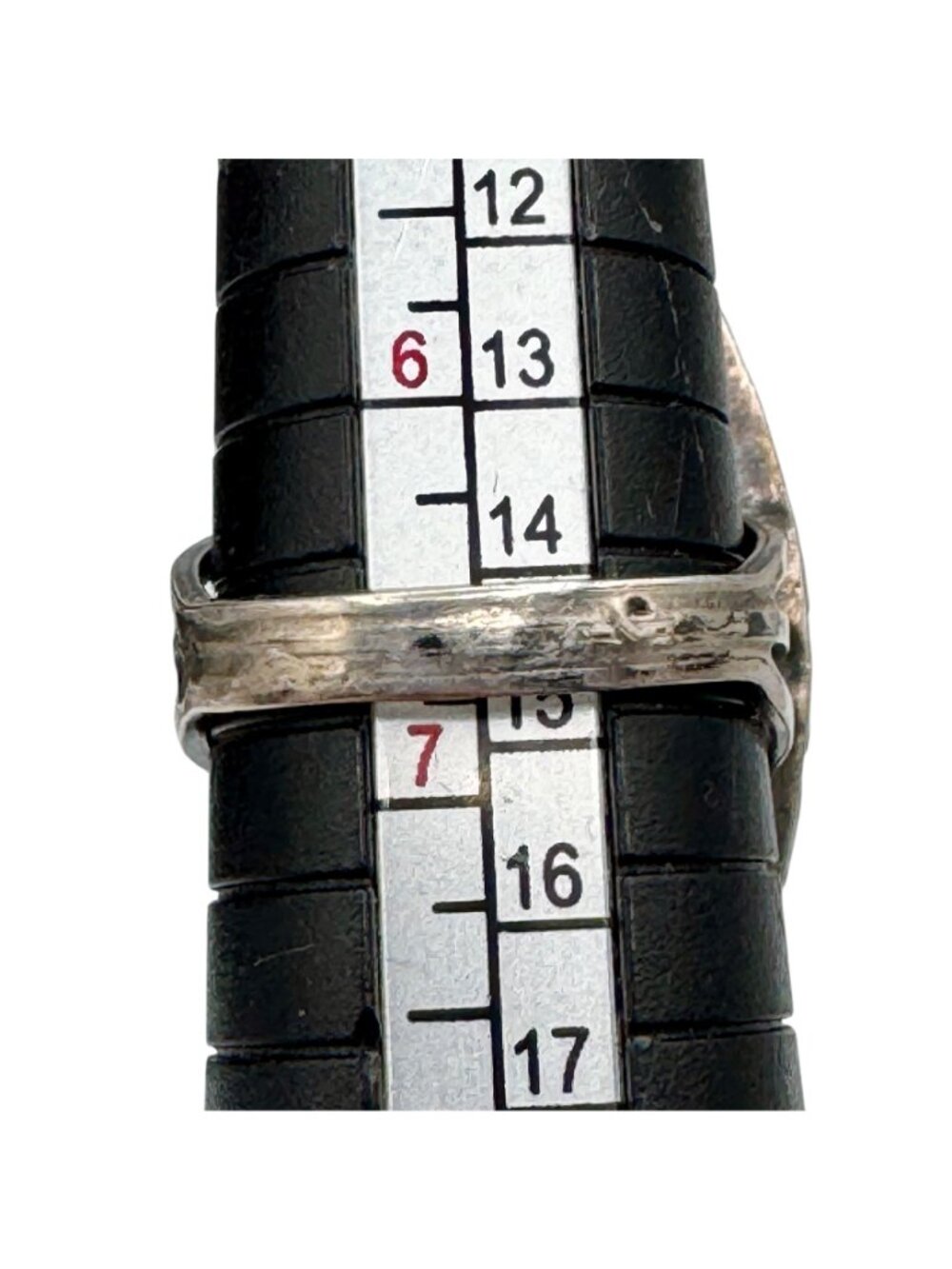 Zuni Sterling Silver Inlay Ring Signed J.R.B. Size 6.75 Bowannie Vintage 1970s - Picture 10 of 14